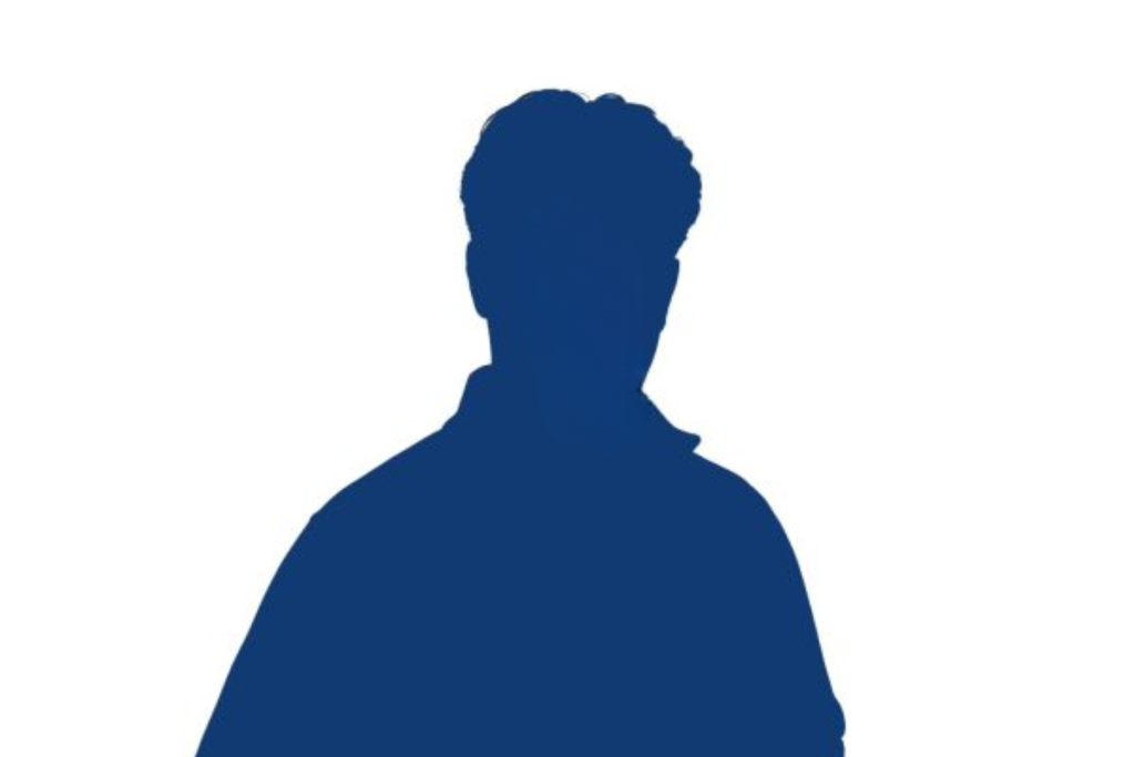 Silhouet van een man tegen een witte achtergrond