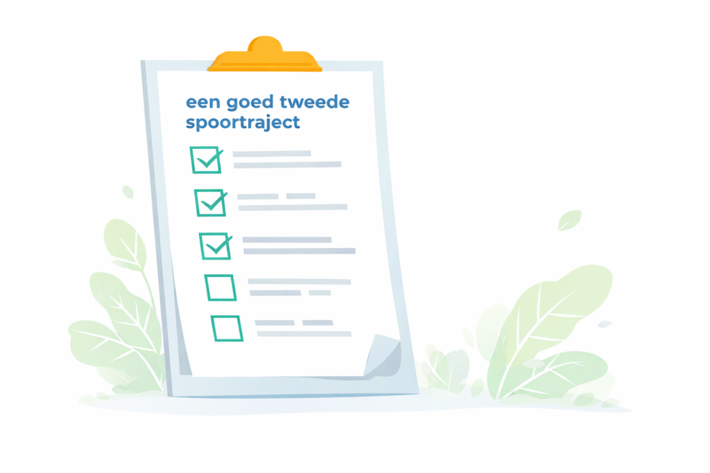Illustratie van checklist voor een goed tweede spoortraject